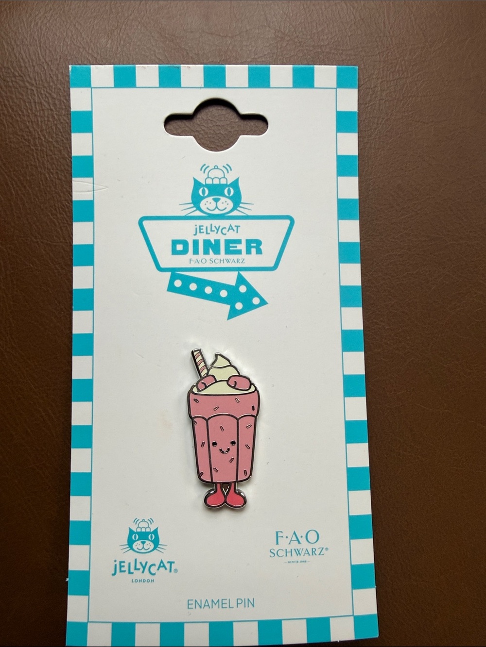 Jellycat Pink & Cream Milkshake Enamel Pin